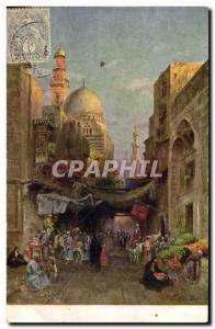 Postcard Fantasy Orientalism Old Street in Cairo Egypt Egypt