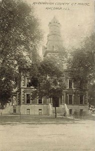 Macomb IL McDonough County Courthouse Real Photo Postcard