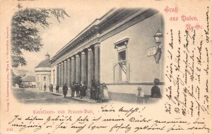Austria 1898 Gruss aus Baden Carolinen und Frauen Bad vintage postcard