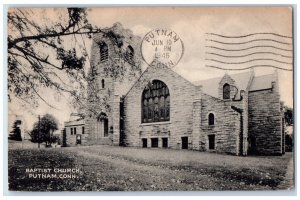 1946 Front View Baptist Church Putnam Connecticut CT Vintage Posted Postcard