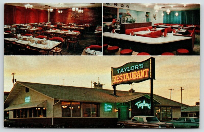 South Dakota~Neon Sign For Taylor's Restaurant Dining Room~Bar~1960s Cars PC 