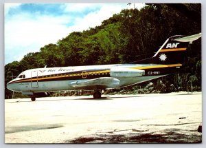 Airplane Postcard Air Nauru Airlines Fokker F-28 C2-RN1 at Nauru Island CC4