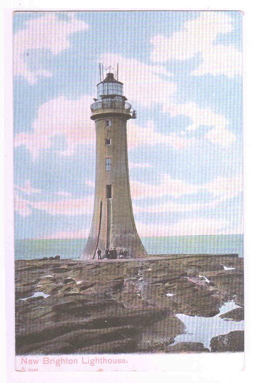 New Brighton Lighthouse Merseyside UK United Kingdom 1910c postcard