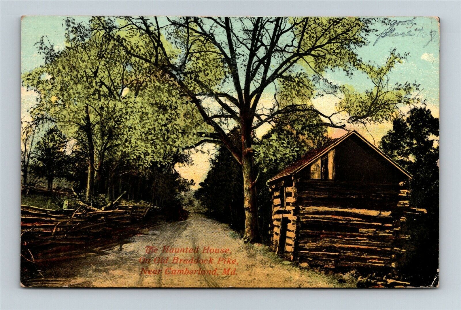 Postcard MD Cumberland Maryland The Haunted House on Old Braddock Pike