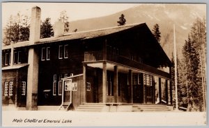 Emerald Lake Main Chalet Field BC McDermid RPPC Postcard H82 *as is
