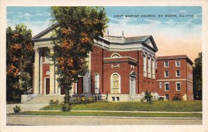 First Baptist Church Du Quoin Illinois 1930s postcard