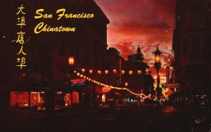 Vintage Postcard A Night In Exotic Chinatown Largest Settlement San Francisco CA