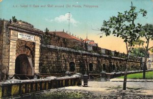 Early Chromo-litho Style,Isabel Gate, Wall,  Manila, Philippines, Old Postcard