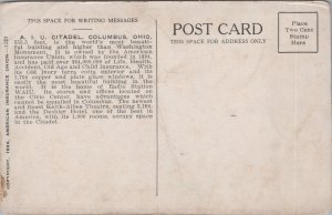 USA Ohio Columbus A.I.U. Citadel Vintage Postcard C231