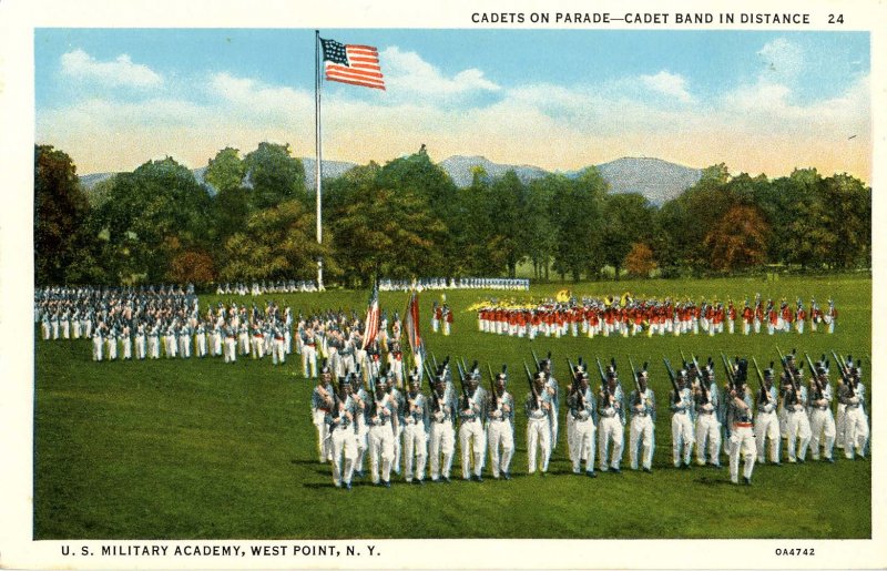 NY - West Point. Cadets on Parade, Cadet Band