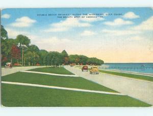 Linen OLD CARS ALONG GULF COAST Postmarked In Gulfport Mississippi MS M7929