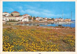 B75866 spetsai old harbor partial view 11x8cm  greece