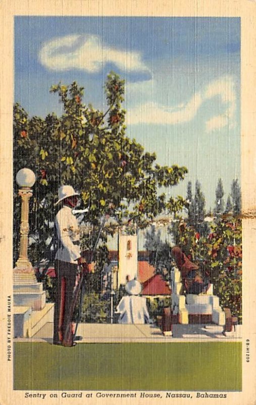 Sentry on Guard at Government House Nassau in the Bahamas Unused 