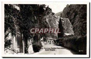 Postcard Moderne Menton Border Italian French customs Franco