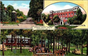 Fayetteville AR Arkansas METHODIST ASSEMBLY GROUNDS Cafeteria+ ca1940's Postcard