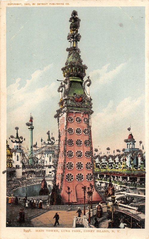 G55/ Coney Island New York Postcard c1910 Main Tower Luna Park 3