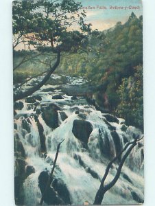 Pre-Chrome WATERFALL SCENE Betws-Y-Coed Wales Uk Uk AG4033