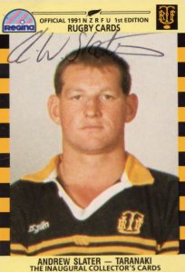 Andrew Slater Wellington Team Rugby 1991 Hand Signed Card Photo