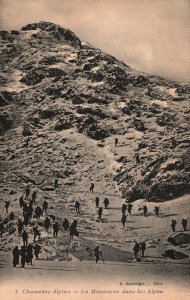 Vintage Postcard Chasseurs Alpins En Manceuvre Dans Les Alpes France