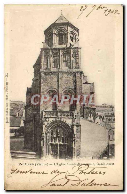 Old Postcard Poitiers Eglise Sainte Radegonde