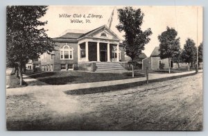 Cartão postal Wilder Club & Library Wilder Vermont-
