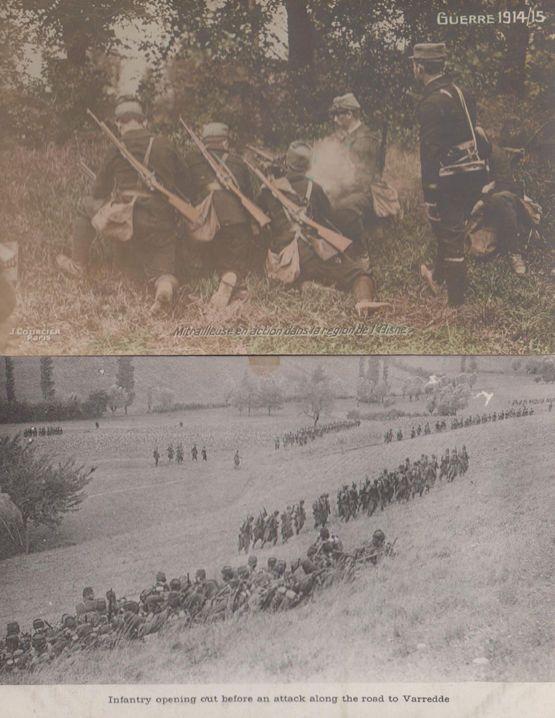 Infantry Opening Out Before An Attack Guerre 1914 2x French Military Postcard