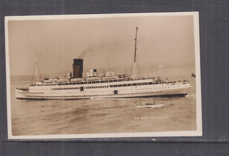 GREAT BRITAIN,  SS BEN MY CHREE , ISLE OF MAN PACKET Co., c1930 ppc, unused 