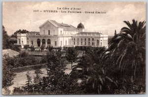 Vtg France Hyeres Les Palmiers Grand Casino La Cote d'Azur 1910s View Postcard