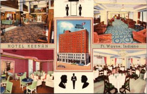 Linen Postcard Hotel Keenan in Ft. Wayne, Indiana