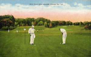 PC GOLF, GA, MACON, IDLE HOUR GOLF COURSE, Vintage Postcard (b45834)