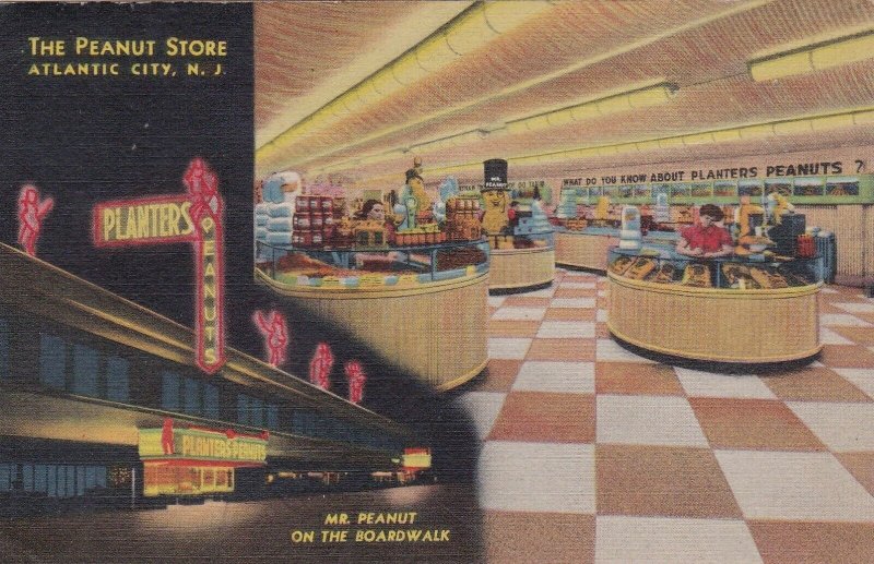 New Jersey Atlantic City Peanut Store On The Boardwalk 1947 Curteich sk170