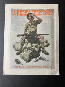 Mint Postal Stationery Card A Merry Christmas NZ Expeditionary Force Middle East