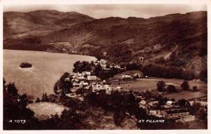 St Fillans Scotland Birds Eye View Real Photo Antique Postcard J75186