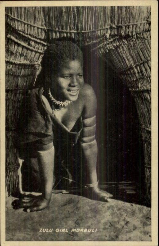 Africa Ethnoghraphy Semi Nude Zulu Women c1920 Postcard #7