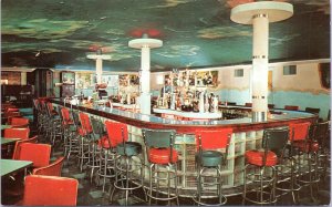 Postcard NJ Belmar - Reagn's Yact Club bar interior
