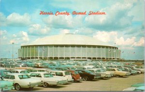 Postcard TX Houston - Harris County Domed Stadium 60s cars