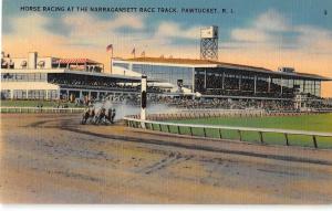 Pawtucket Rhode Island horse racing Narragansett Race Track antique pc (Y6023)