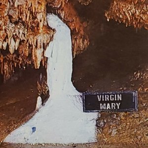 Vintage Postcard Virginia Mary Stalagmite Madonna Stanton Missouri 1959