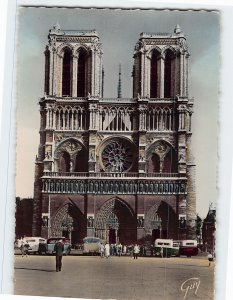 Postcard Façade de la cathédrale Notre-Dame, Paris, France