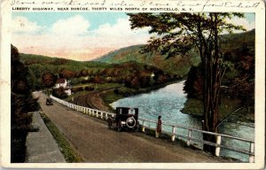 Liberty Highway Near Roscoe North of Monticello NY c1927 Vintage Postcard I37