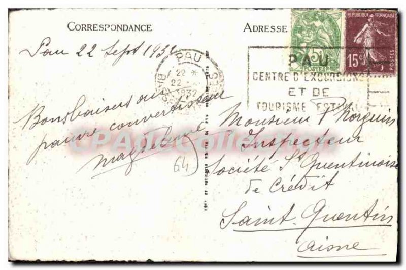 Old Postcard Old Pau Chateau de Pau