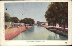 El Paso Texas TX Irrigating Canal c1905 Vintage Postcard