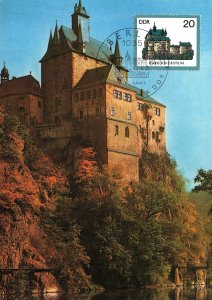 EAST GERMAN POSTAL SERVICES MAXIMUM POSTCARD CASTLE KRIEBSTEIN IN ZSCHOPAU STATE