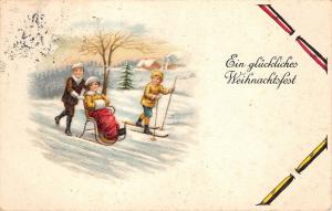 BG14593 children with sledge  ski weihnachten christmas  germany