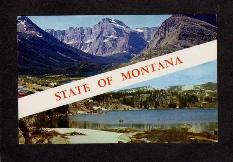 MT State of Montana Banner Mountains Postcard