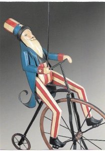 US Old Glory #UX390 Stamped Card. Uncle Sam on Bicycle. Nice