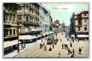 Graben Street View Prague Czech Republic UNP DB Postcard Z5