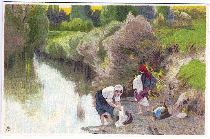 Tuck Chromograph Continental Series Women Near Water Postcard