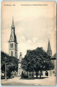 M-13865 Franciscan church with Berthold Schwarz monument Freiburg Germany