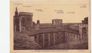 BF16421 avignon sommet des tours du palais des papes france front/back image